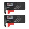 2PCS Pointer Type Battery Tester Portable Button Cell Level Checker for for AA AAA 1.5V 9V