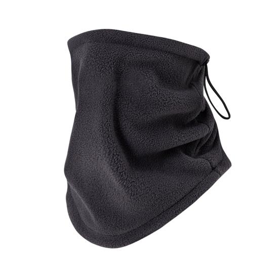 2Pcs/Set Unisex Cycling Cap Set Solid Color Double Layer Velvet Warm Hat Adjustable Drawstring Neck Gaiter Set