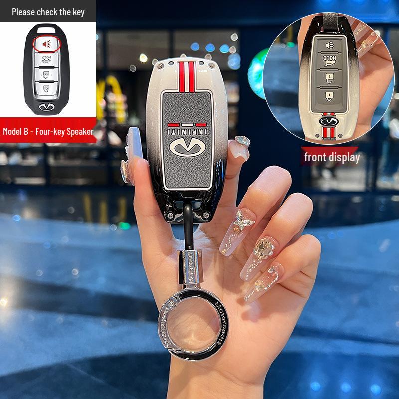 

Чехол для ключа Infiniti для Q50L, QX50, QX60, Q70L - Аксессуар-накладка с логотипом автомобиля второго поколения