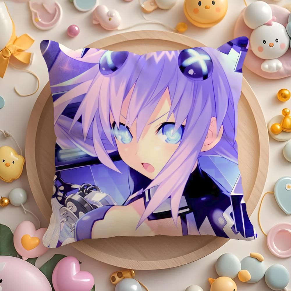 Hyperdimension Neptunia Cute Cushion Cover Home & Car Multi-Scene Pillow Cover - Reversible, Soft & Durable For Daily Use
