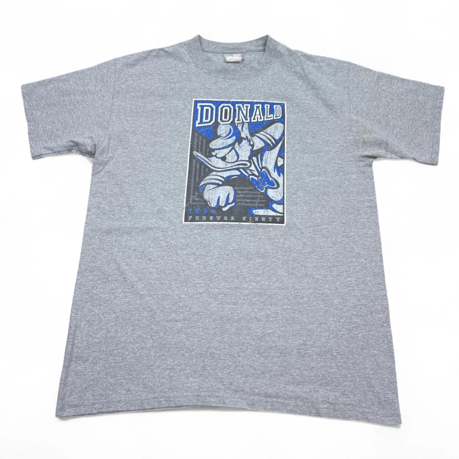 

Vintage Y2K Disney Donald Duck T Shirt Adult Size Large Gray Retro Graphic Tee 2XL