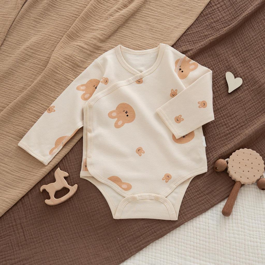 Jesienne bawełniane pajacyki dla niemowląt w stylu skandynawskim z motywem żołędzi: Dziecięca bezszwowa zimowa warstwa bazowa