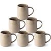 Large Coffee Mugs Set of 6, 18oz Handmade Ceramic Coffee Mugs Set with Gradient Color for Latte/Tea/Beer/Hot Cocoa