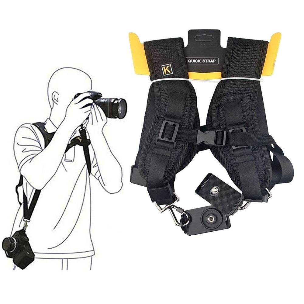 Double Shoulder Belt Strap Professional QUICK STRAP for Tow Video Cameras SLR DSLR S-02