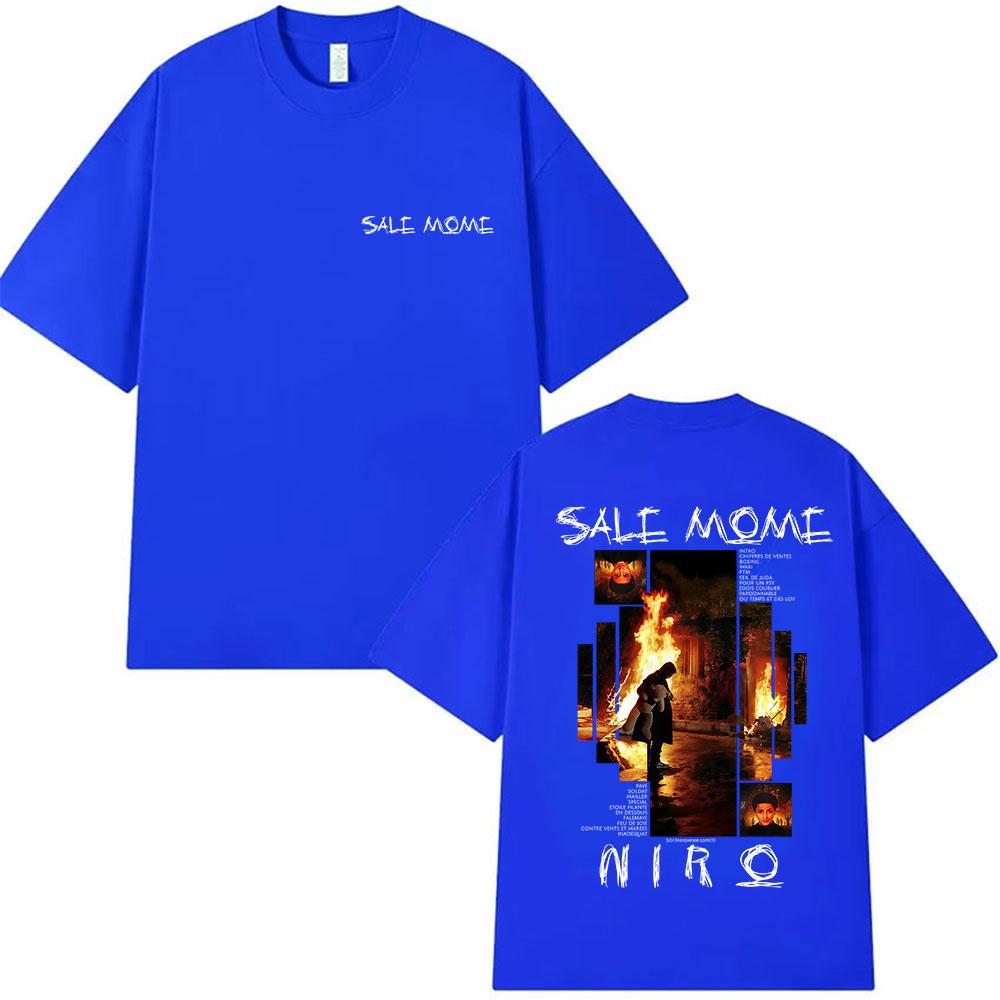  Summer Rapper SALE MÔME Niro Album Graphic Men's Retro Style 100% Pure Cotton Printed Leisure T-shirt Hip Hop High Quality