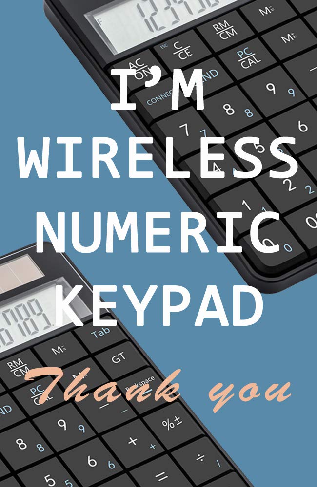 MCSaite 2-in-1 Wireless Calculator & Numeric Keypad with USB Receiver, 29 Keys, Compact Solar-Powered Calculator, 10-Digit Multi-Function Number Pad,