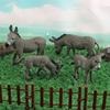 1Pcs Farm Animal Toys Lifelike Donkey Animal Figurines Plaything Figures Solid Grey Mule Models Static Pvc Decoration Crafts