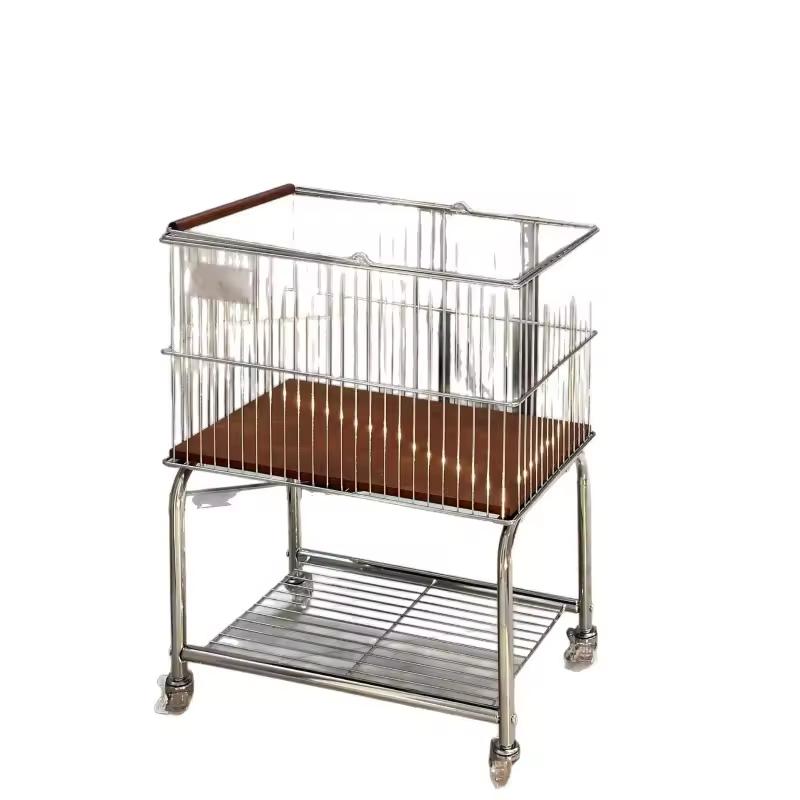 rolling laundry cart with wheels Laundry Basket for Dirty Clothes Compact Laundry Hamper for Bathroom, Bedroom, Laundry Room(Brown) l
