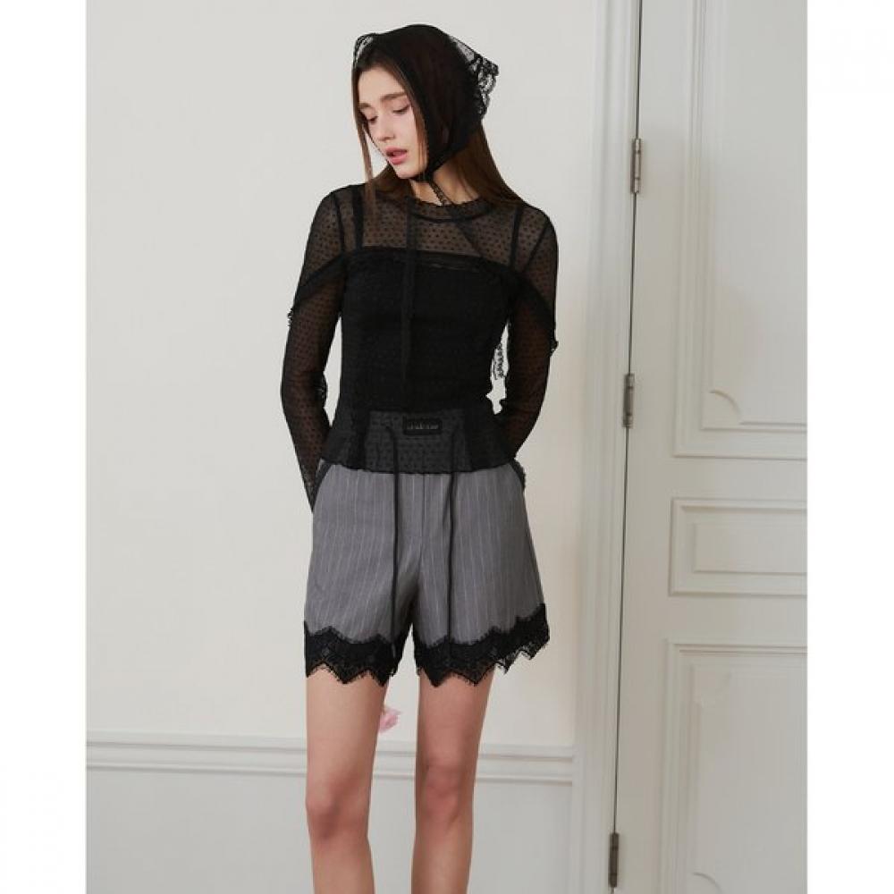 EGOIST Color Block Lace Banding Shorts  Es2opt04 