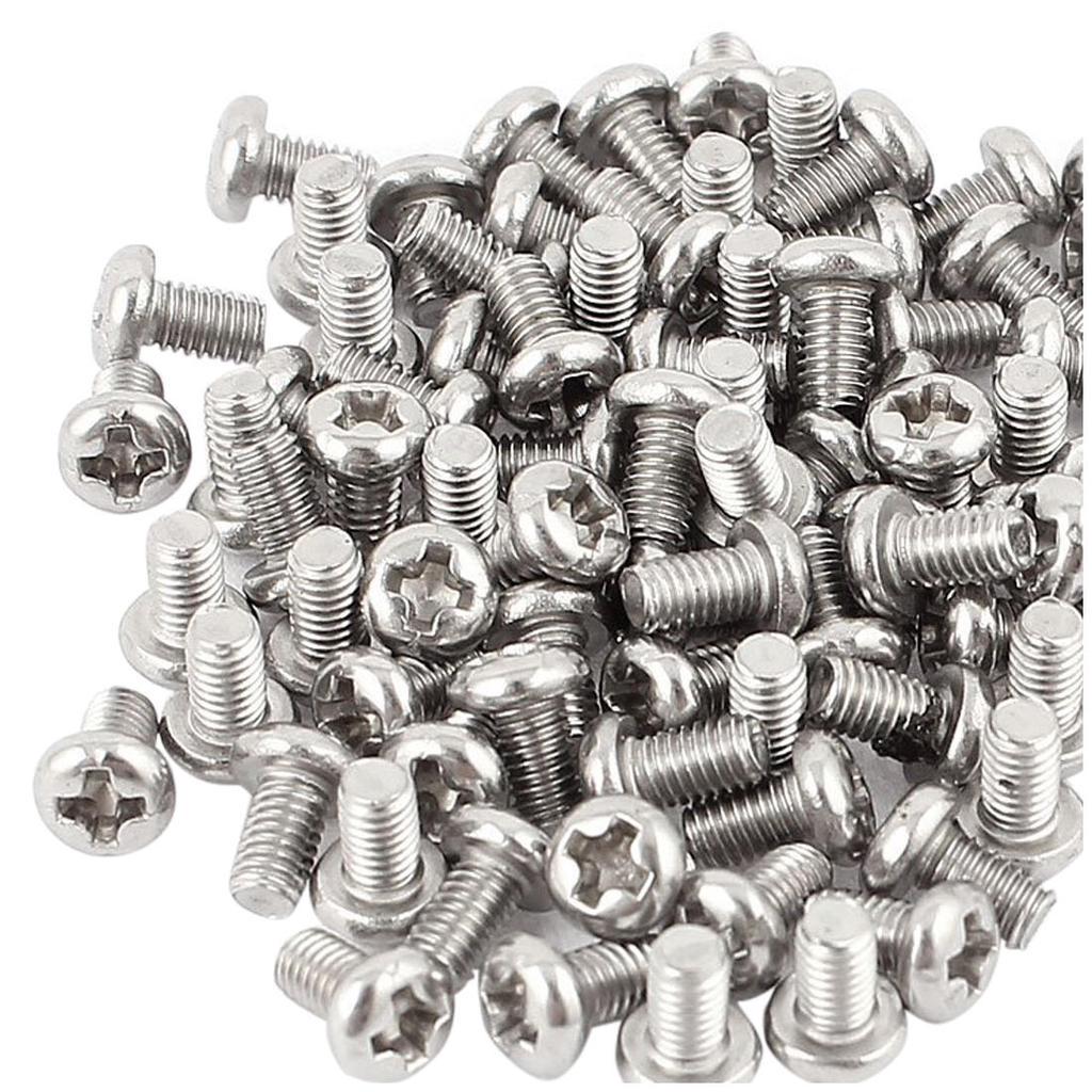100pcs M5 x 8mm Nylon Screws Round Phillips pan Head Screws Black