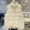 Women S Short Stand Collar Padded Vest Loose Fit Winter Casual Outerwear