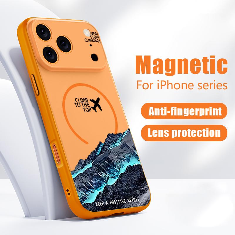 Magnetic For Magsafe Case For iPhone 17 Pro Max Airplane Landscape Pattern Skin Feeling Cover For iPhone 16 15 14 13 Pro Max