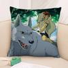 Pillow Case Plush Fabric Soft Double Sided Print P-Princess M-Mononoke Sofa Cushion Cover Throw Pillow Covers