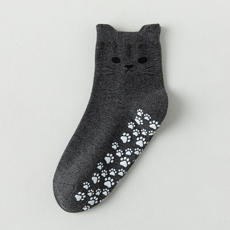 Cartoon Cat Yoga Socks Anti Slip Professional Pilates Socks Women Indoor Fitness Aerobics Floor Exercise Sports Socks Woman