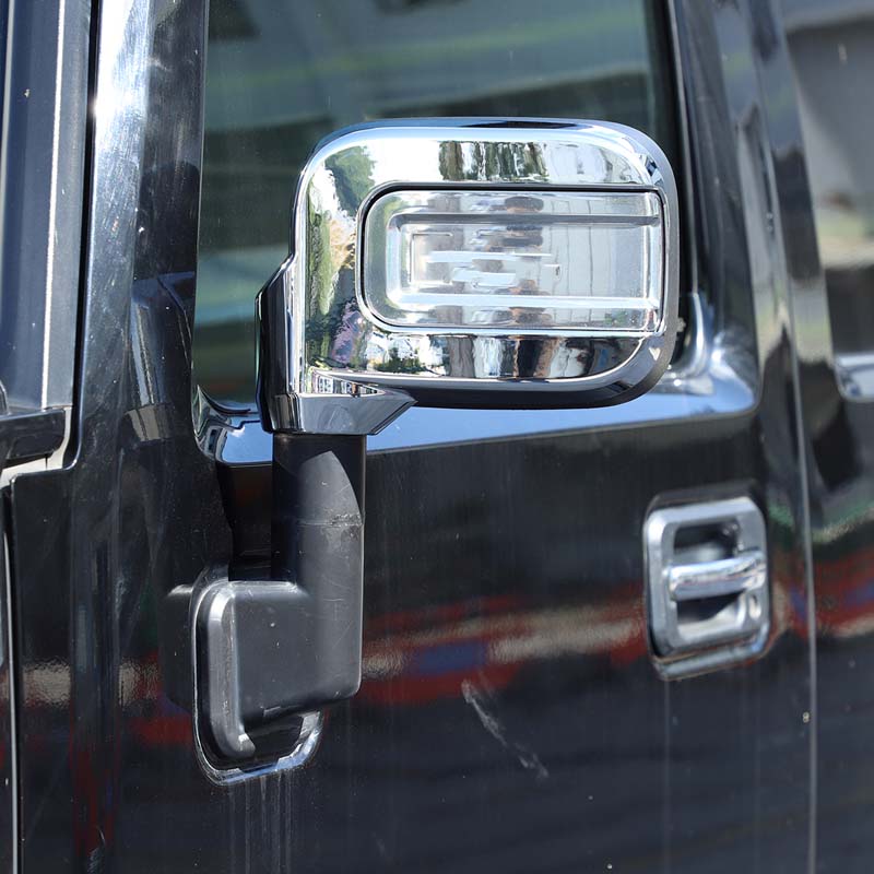For Hummer H2 2003-2009 ABS Black/Silver Car Exterior Mirror Cover Mirror Protection Trim Cover Sticker Car Accessories