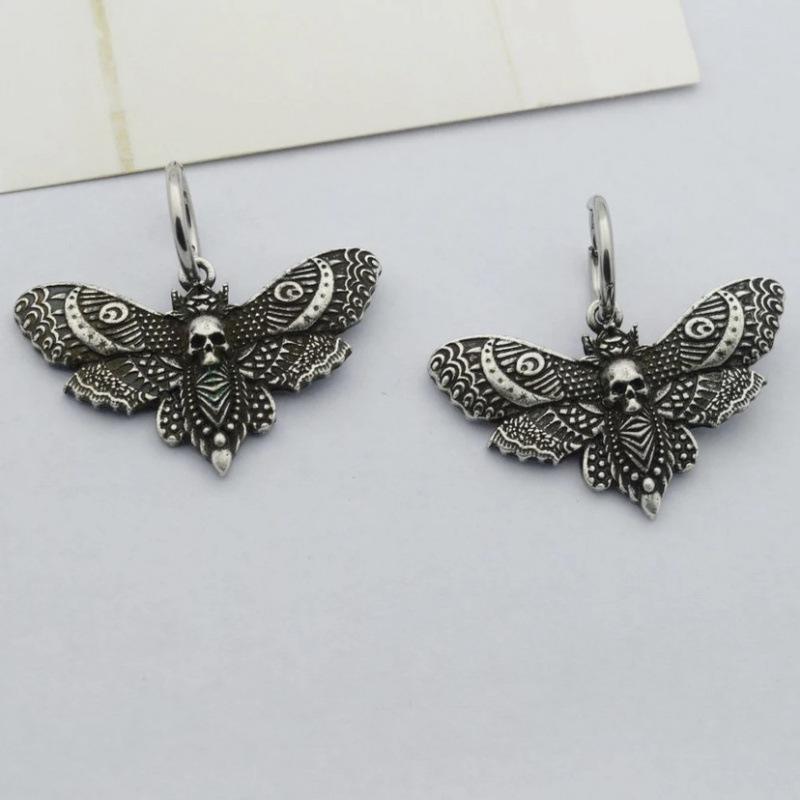 Gothic Retro Moth Charm Halloween Earrings