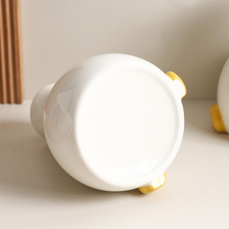 Cute Duck Vase Ceramic Hydroponic Vase Desktop Ornament Home Decor Garden Decoration