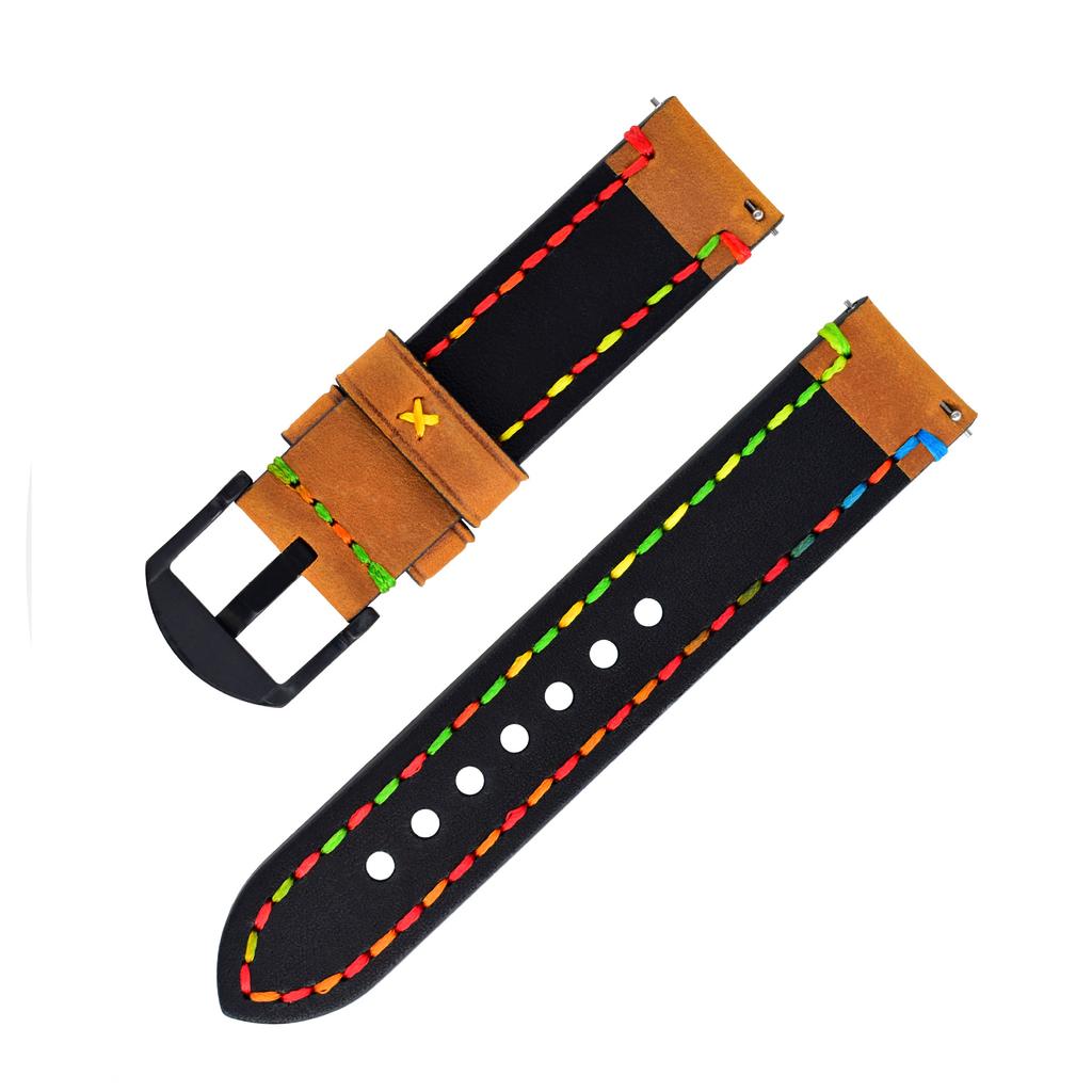 The First-layer Cowhide Crazy Horse Leather Watch Band Is Suitable for Samsung Huawei Iwatch8 Smart Watch.