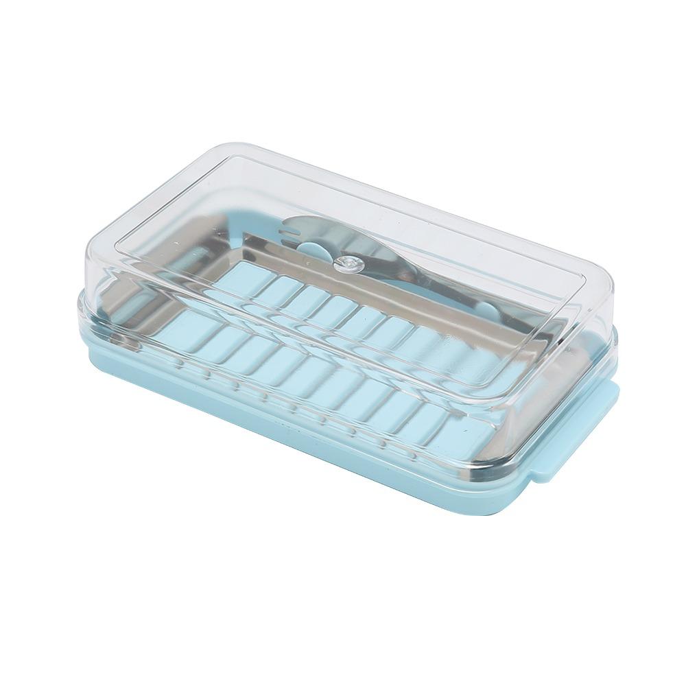 2 In 1 Design Butter Slicer Cutter Transparent Cover Butter Dispenser Slicer Kitchen Countertop