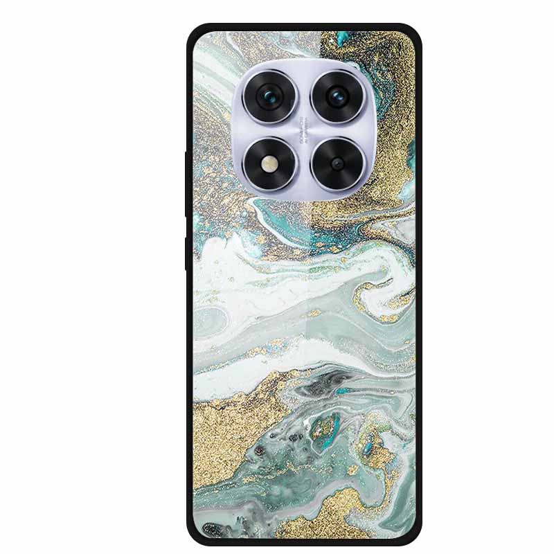 Tempered Glass Case For Xiaomi Redmi Note 14 Pro 5G Back Cover PC Hard Shockproof Cases Beer Marble Texture Cool Fashion Funda