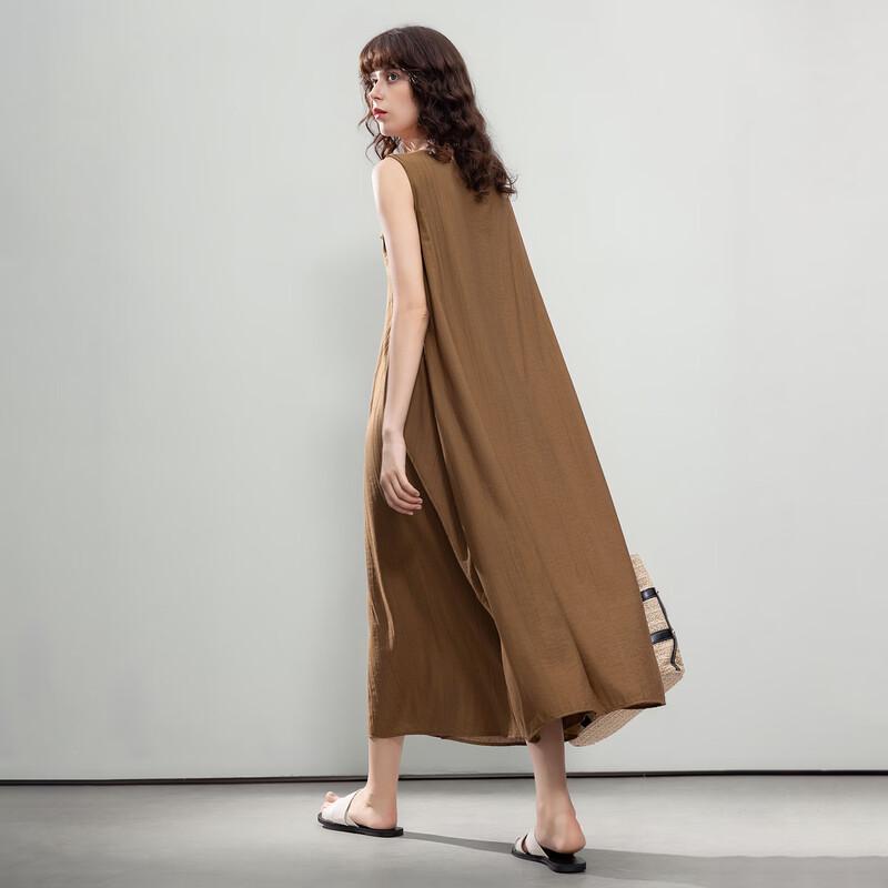 Elegant Summer Twist Pleat V-Neck Sleeveless A-Line Maxi Dress