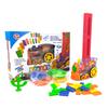 Domino Automatically Places Domino Train with Acousto-optic Building Block DIY Hand-eye Coordination Toy Set for Children Gifts