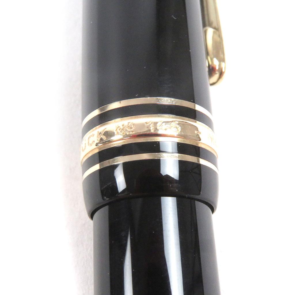 Excellent MONTBLANC Fountain Pen Meisterstück 146 Cap Type Black Gold 14K Mens Used