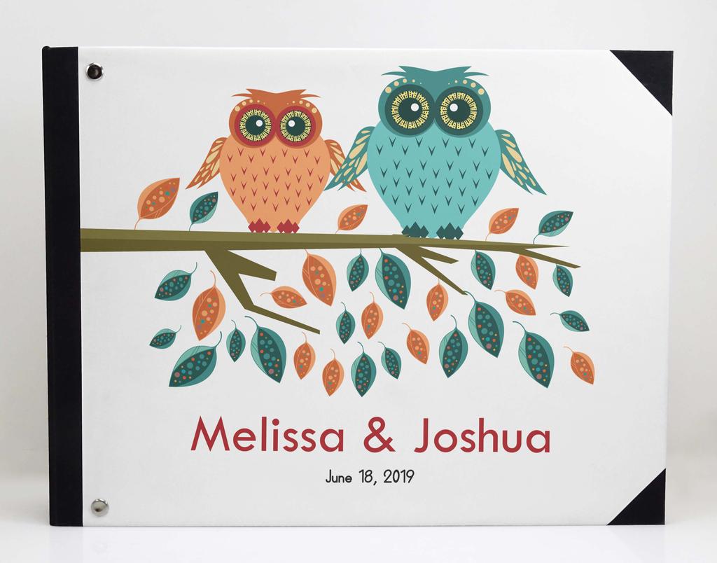 Darling Souvenir Purple Love Birds Printed Hardbound Cover Guestbook For Wedding Guest Sign In Book Registry-9 X 12