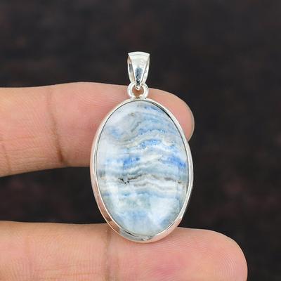 Ciondolo Scheelite blu Gioielli fatti a mano Ciondolo in argento sterling 925 Ciondolo con pietra preziosa naturale Ciondolo con dichiarazione Gioielli antichi Regalo per lui