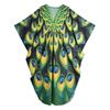 XITAO Batwing Sleeve Print Contrast Color Pullover Dress GJ1143