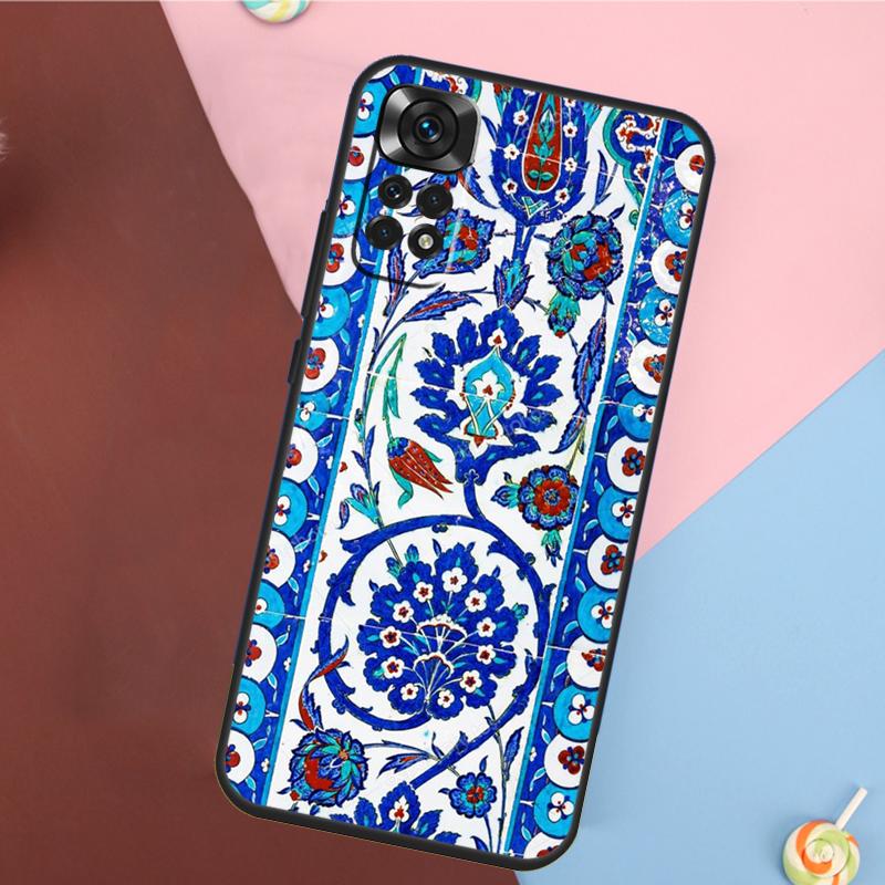 Ancient Floral Tiles Cover For Xiaomi Redmi Note 13 Pro 14 12 11 9 10 9S 10S 11S 12S Redmi 14C 10C 12C 13C Case