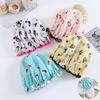 Flower Pattern Double Layer Shower Cap Waterproof Reusable Printed Bath Hair Bonnet For Women Ladies Spa Salon Home Travel Use