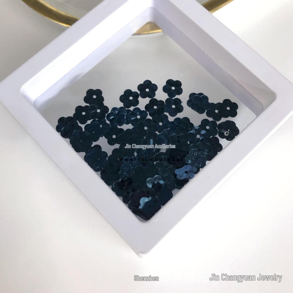 Deep Blue Series: 12-Color Seed Bead & Sequin Set for DIY Clothing Accessories