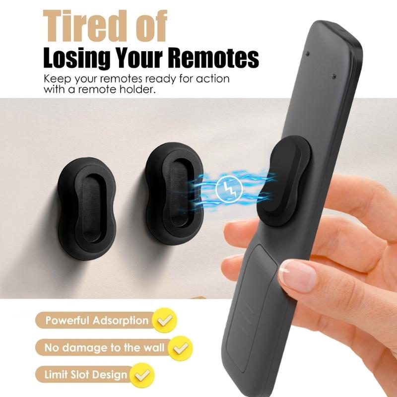 Magnetic Silicone Remote Control Holder Adhesive Sticker Nonslip for Home Office Easy Installation Compatibility