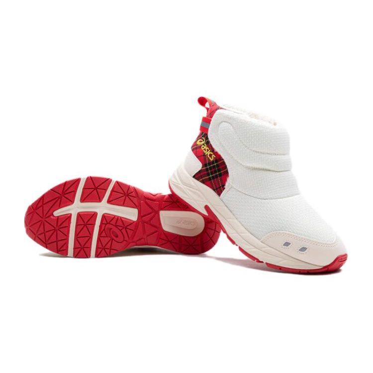 Asics Shock Absorbing Durable Mid-Top Casual Shoes Kids Casual Shoes White Red 1014A318-200