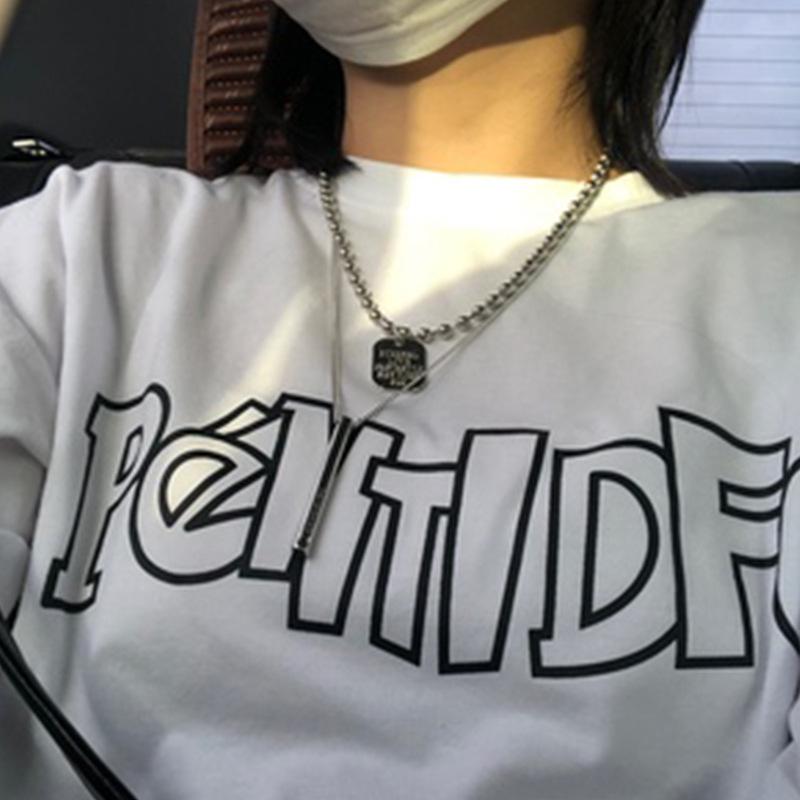 Women's Light Luxury Washable Titanium Steel Hip Hop Clavicle Necklace - Trendy Cold Style Sweater Chain Accessories