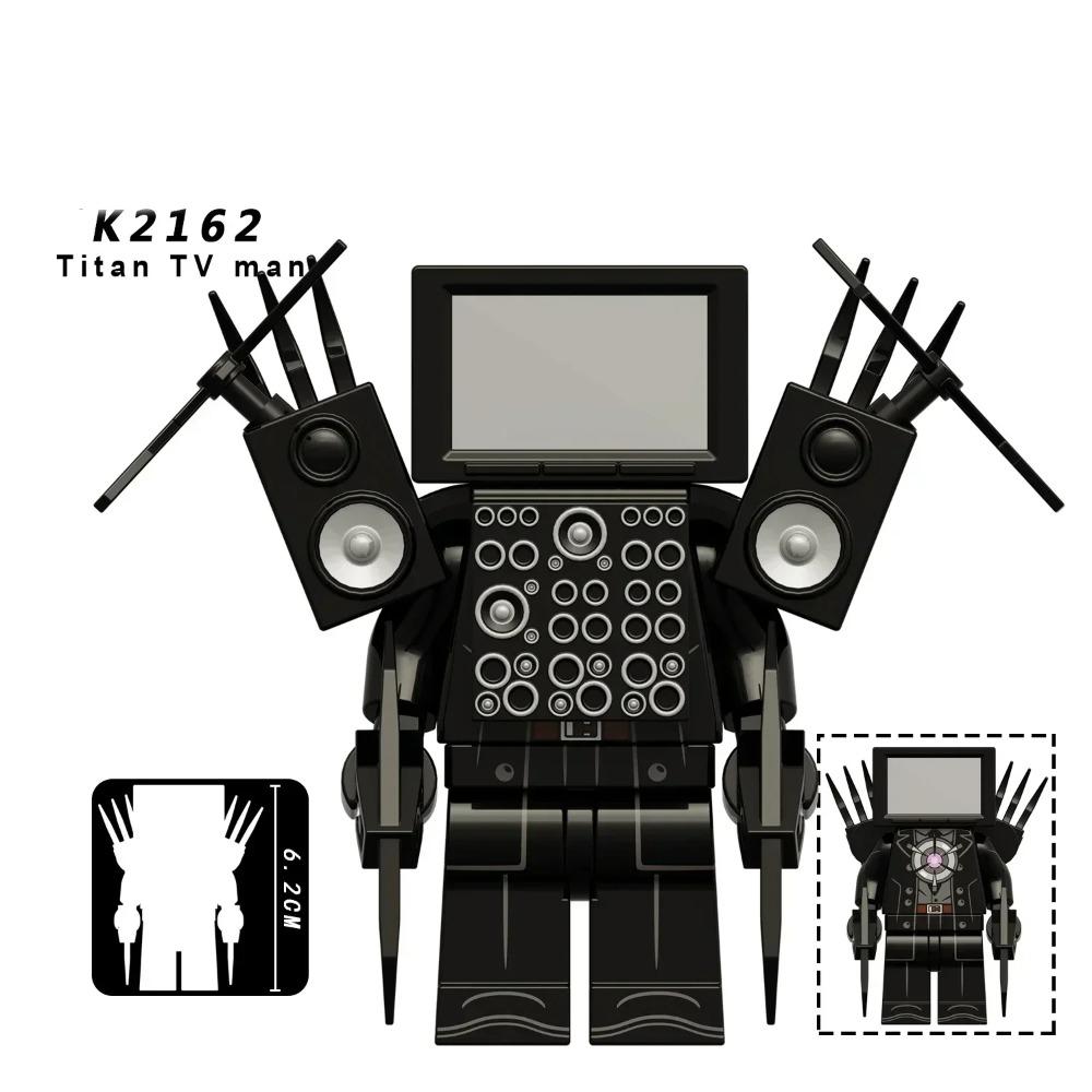 New KDL DJ Upgrade War-Damaged Skibidi Toilet Man Figures Anime Block Toys TvMan Titan Bricks Model Toy For Kid Birthday Gift