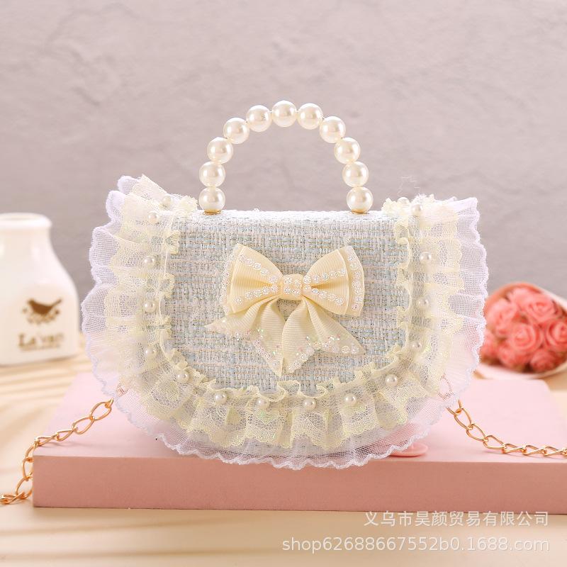 Fashionable and Cute Girl Princess Photo Decoration Lace Bow Crossbody Bag Children's Coin Purse Festival Gift