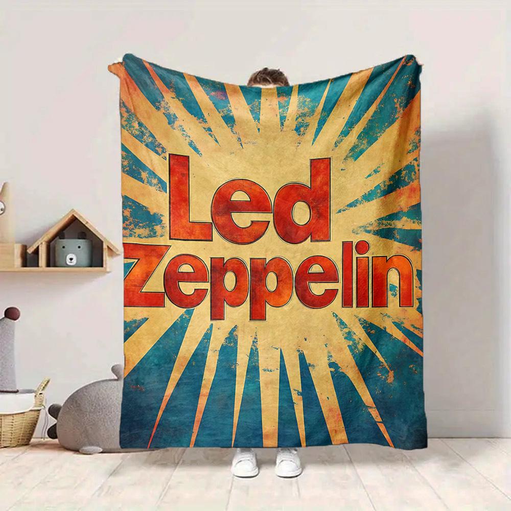

1 шт. Плед Led Zeppelin Мягкий Теплый Всесезонный Плед для Дивана, Кровати, Машины, Офиса Яркий Цветной Дизайн, Прочный и Уютный Подарок 80cm×120cm