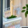 Household Windproof Drying Rack Folding Laundry Hanger Stainless Steel Clothespin  Balcony