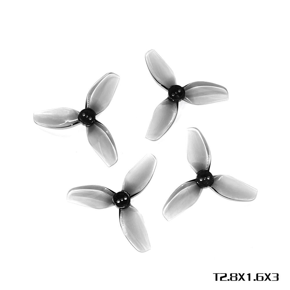 2Pairs HQProp T2.8X1.6X3 2816 2.8 Inch 3-Blades Grey Propeller 1.5mm Shaft for RC FPV Racing Drones
