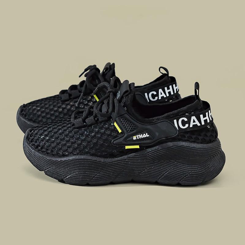 Summer new large mesh flying woven women's shoes versatile trend sports shoes breathable outdoor casual shoes