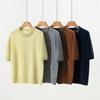 Women's Cashmere Rhinestone Short Sleeve Round Neck Sweater