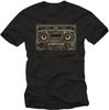 Men's Vintage 80s 90s Hip Hop Mixtape Cassette Music Graphic Black Tee