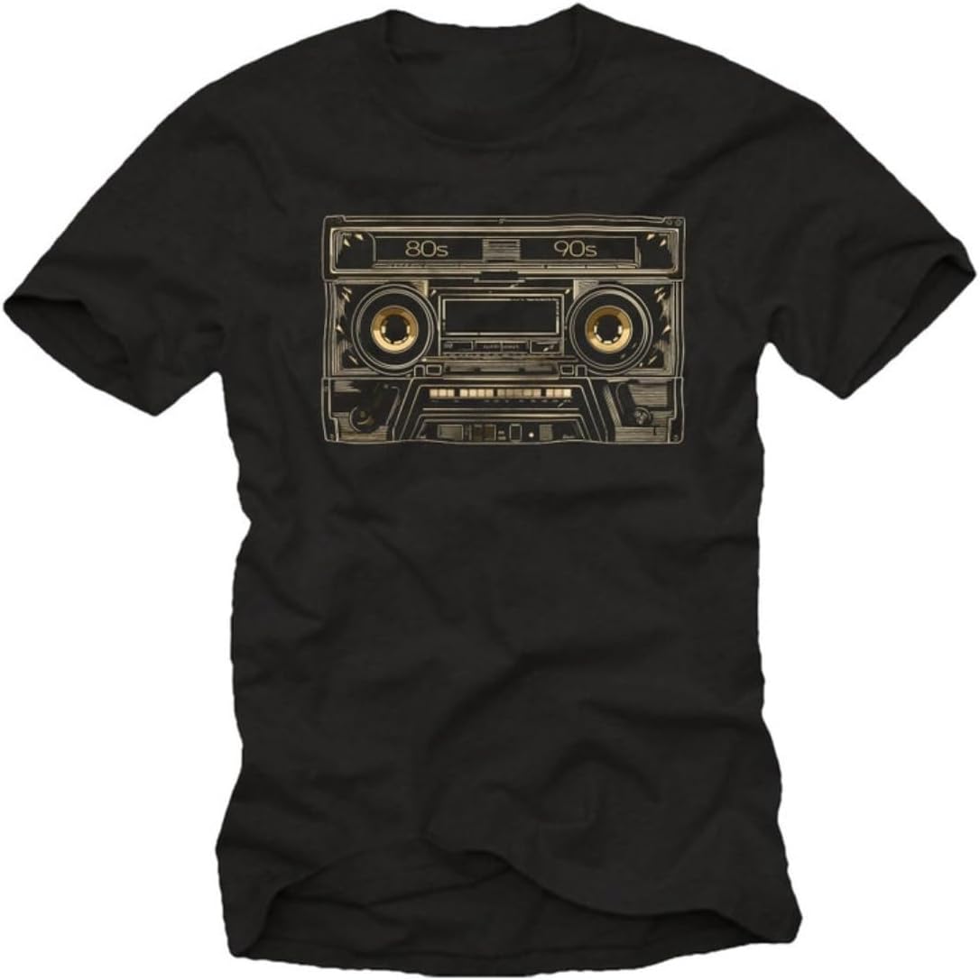 

Men s Vintage 80s 90s Hip Hop Mixtape Cassette Music Graphic Black Tee S разноцветный