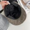Retro Britischer Wollhut Herbst und Winter Damen vielseitige Flat-Top-Mütze Temperament Street Reithut Tide