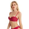 Reggiseno da donna con fiocco, intimo push-up raccolto, reggiseno minimizzatore con ferretto, lingerie sexy in pizzo
