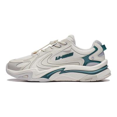 Li Ning Enfants Yun Chuan V2 Cuir Synthétique Confortable Absorption des Chocs Durable Tige Basse Chaussures Décontractées Chaussures Décontractées Enfants Blanc Cassé YKCT144-7