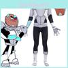 Fantasia de Cyborg dos Jovens Titãs chamativa para meninos Perfeita para eventos de cosplay de super-heróis