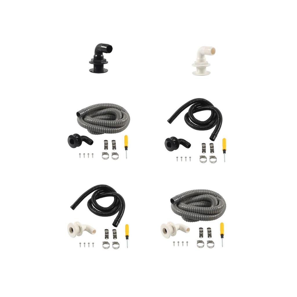 Generic 90 Degree thru Hull Scupper Bottom Outer Diameter 1-1/8 inch Practical Sturdy Part Replace for Ship Boats Yachts